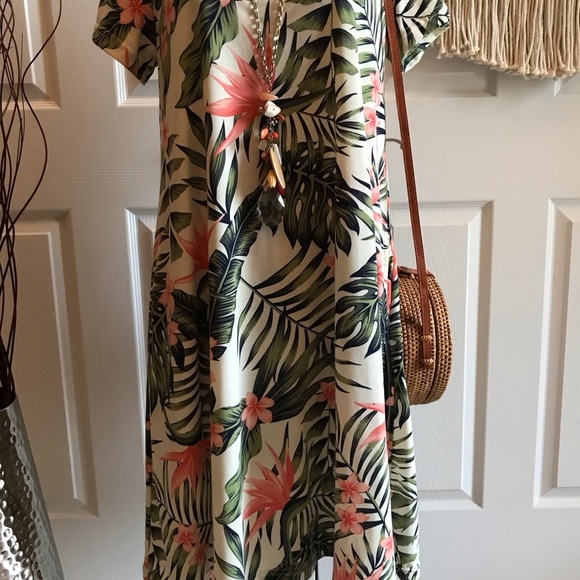 LuLaRoe Tropical Palm Dress - Picture 4 of 5
